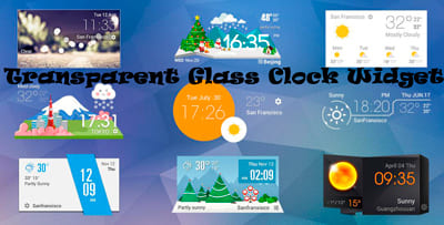 Transparent Glass Clock Widget
