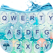 3D Blue Glass Water Keyboard Theme на андроид