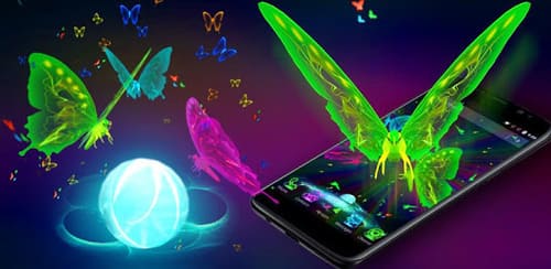 Тема 3D Neon Butterfly на андроид
