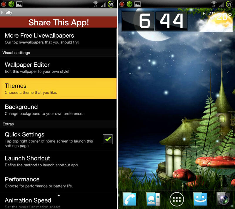 Скриншот FireFly Live Wallpaper на андроид