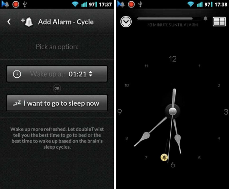 Скриншот DoubleTwist Alarm Clock на андроид