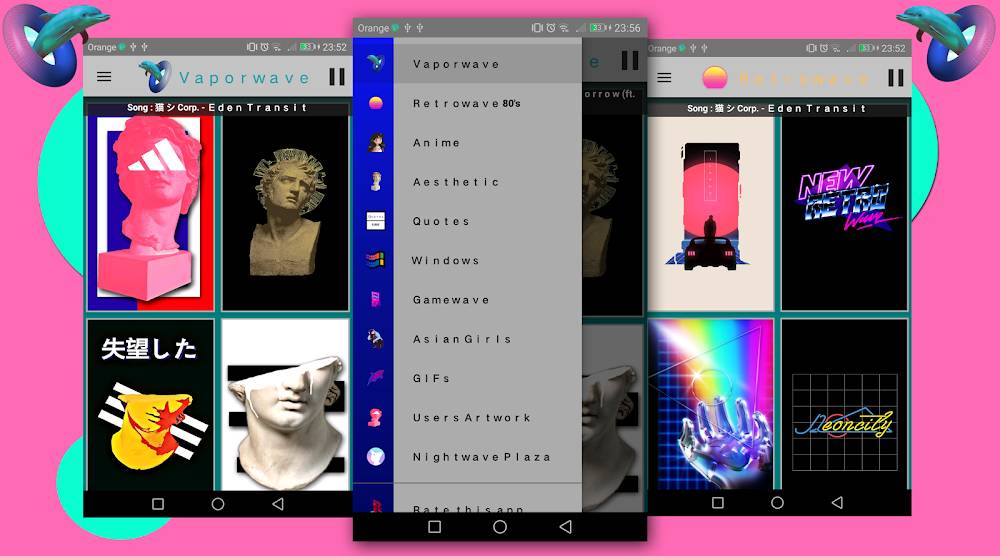 Скриншот Vaporwave Wallpapers  на андроид