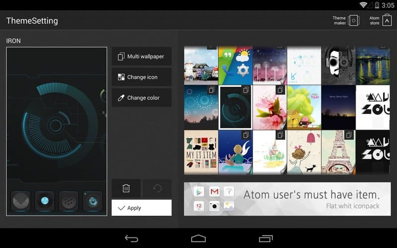 Скриншот IRON Atom theme на андроид