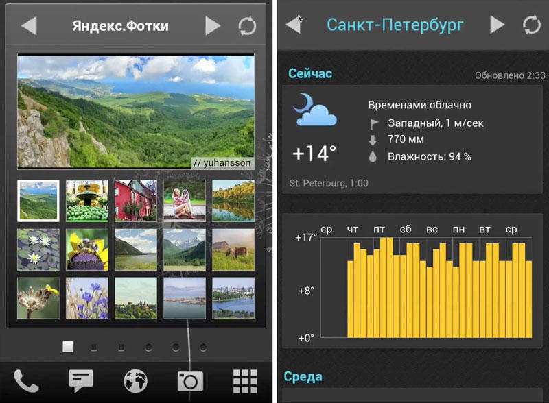 Скриншот Яндекс.Shell на андроид