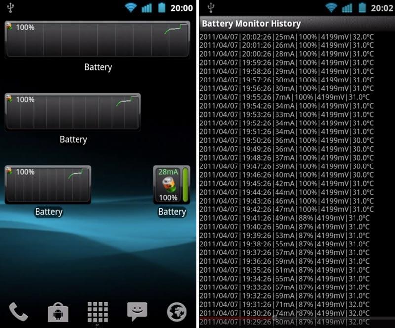 Скриншот Battery Monitor Widget на андроид
