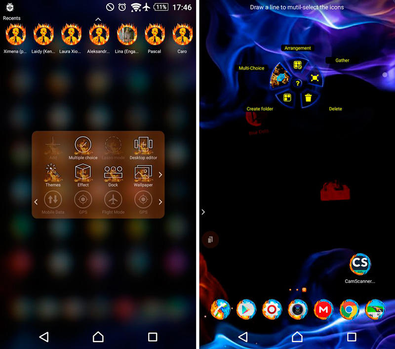 Скриншот TSF Shell Theme Flames на андроид