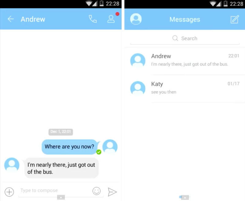Скриншот GO SMS Pro на андроид