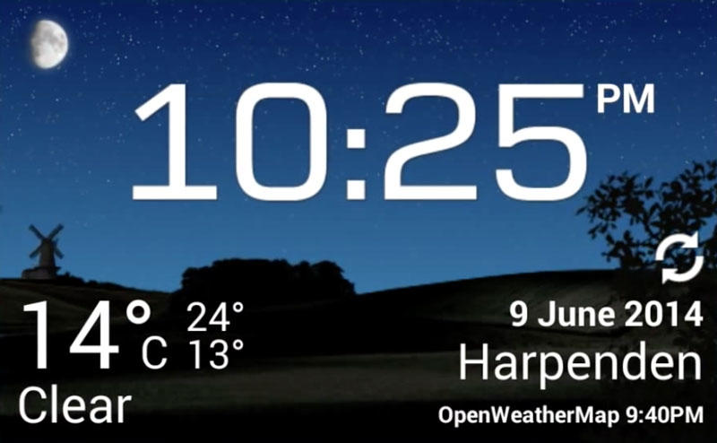 Скриншот Animated Weather Widget & Clock на андроид