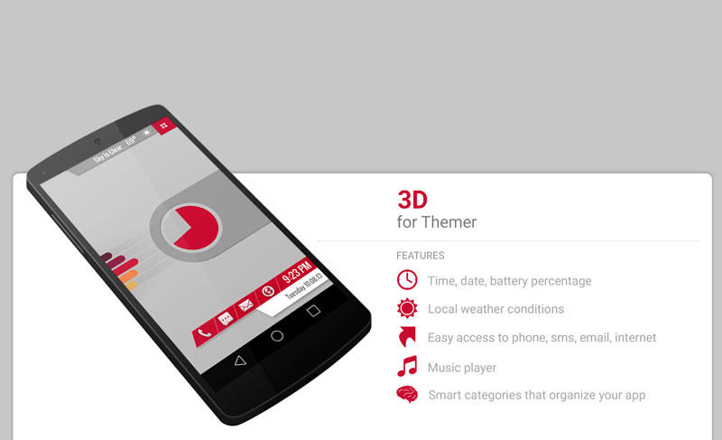 Скриншот 3D тема на андроид