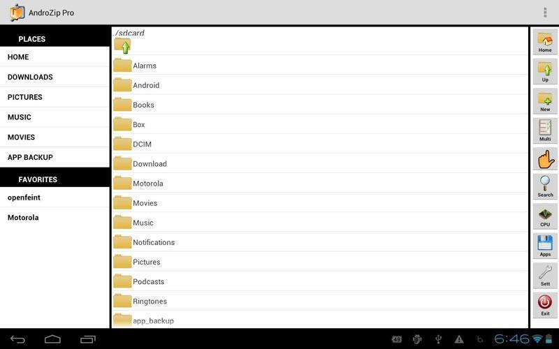 Скриншот AndroZip Pro File Manager на андроид