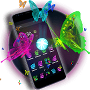 Тема 3D Neon Butterfly