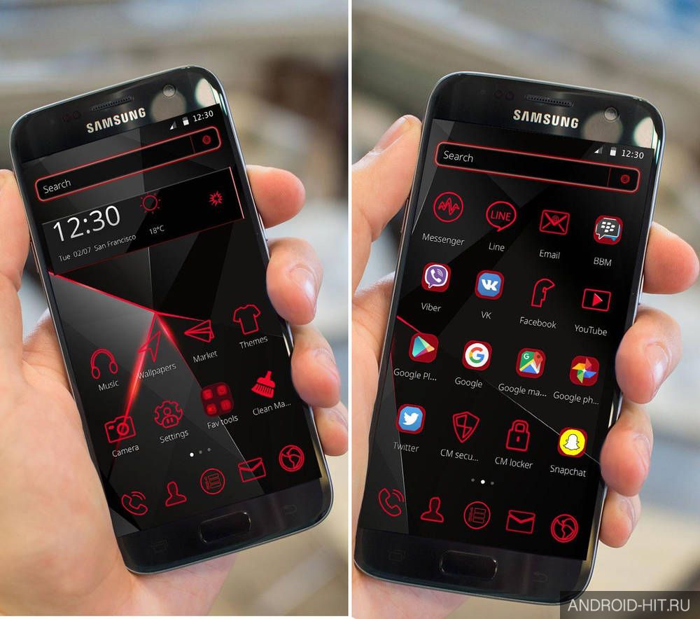 Скриншот Red Live light Theme на андроид