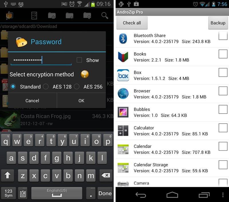 Скриншот AndroZip Pro File Manager на андроид