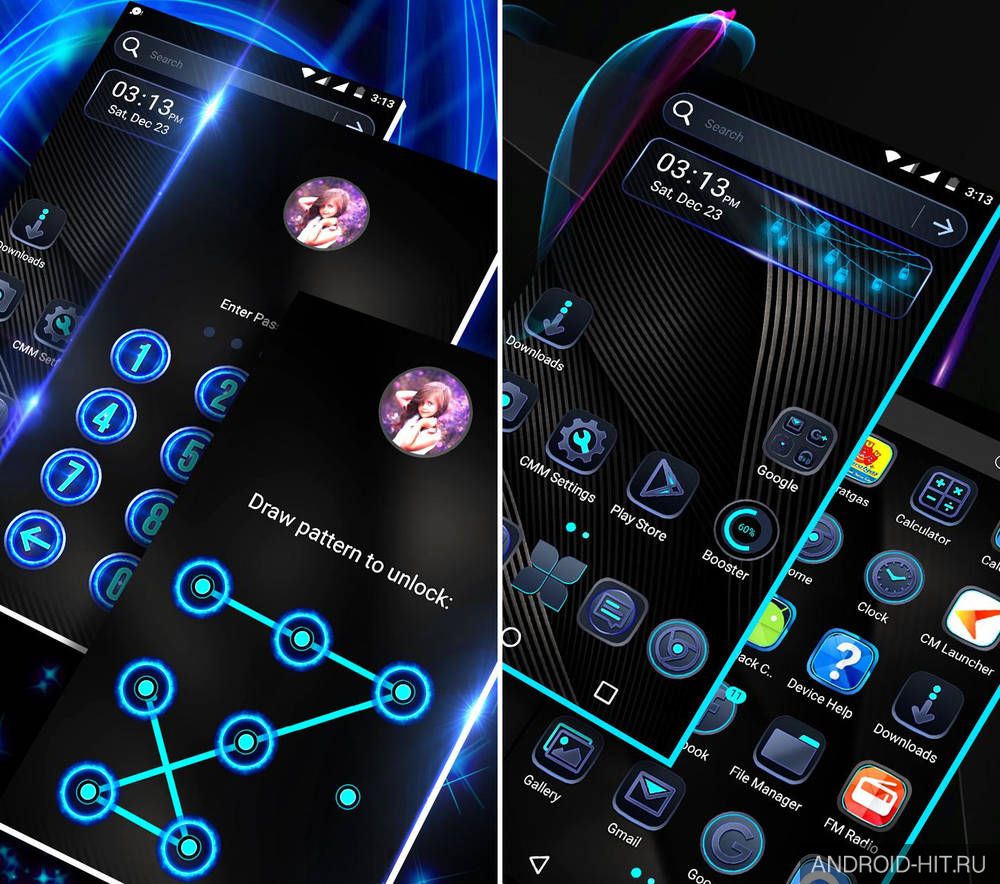 Скриншот Cool Black Launcher Theme на андроид