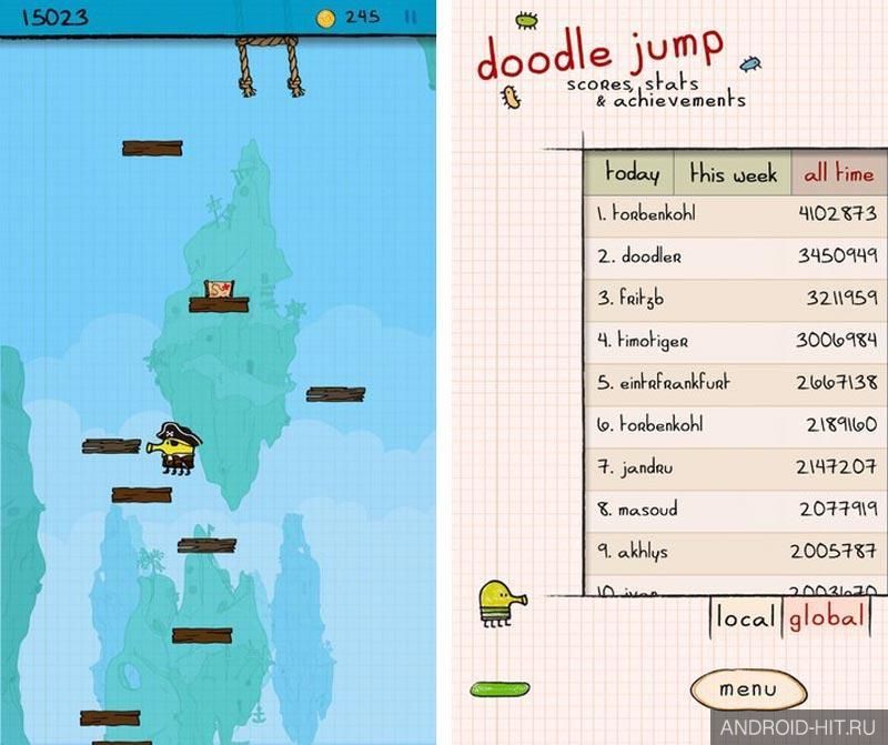 Скриншот Doodle Jump на андроид Скриншот Doodle Jump на андроид