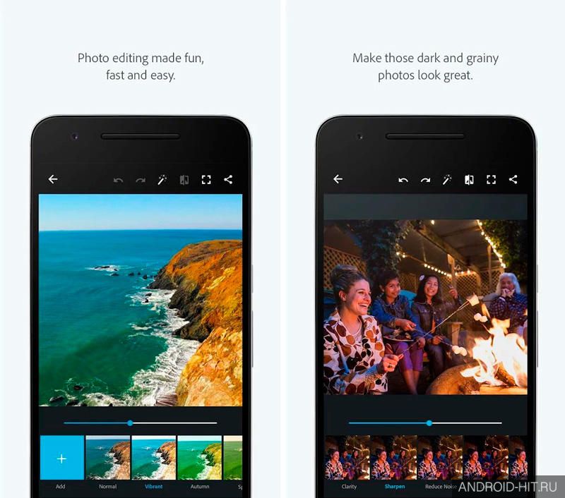 Скриншот Adobe Photoshop Express на андроид Скриншот Adobe Photoshop Express на андроид