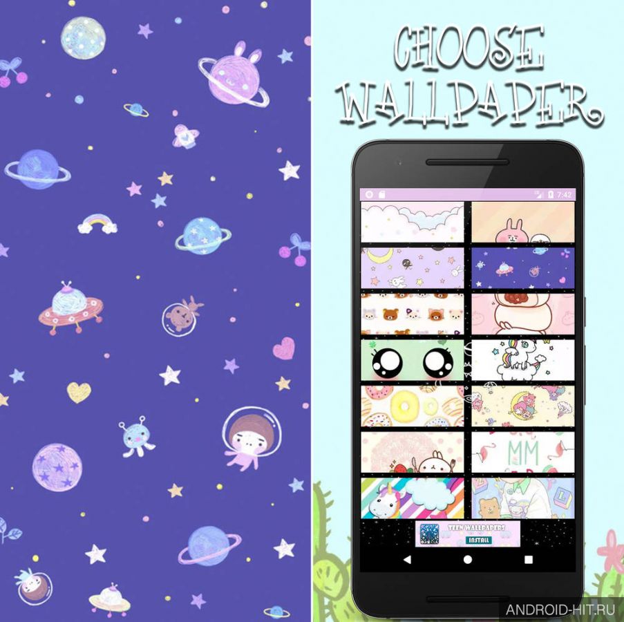 Скриншот Cute wallpapers Kawaii на андроид
