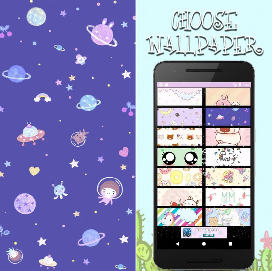 Скриншот Cute wallpapers Kawaii на андроид