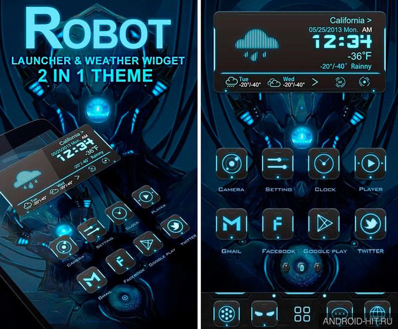 Скриншот Robot 2 In 1 Theme на андроид Скриншот Robot 2 In 1 Theme на андроид