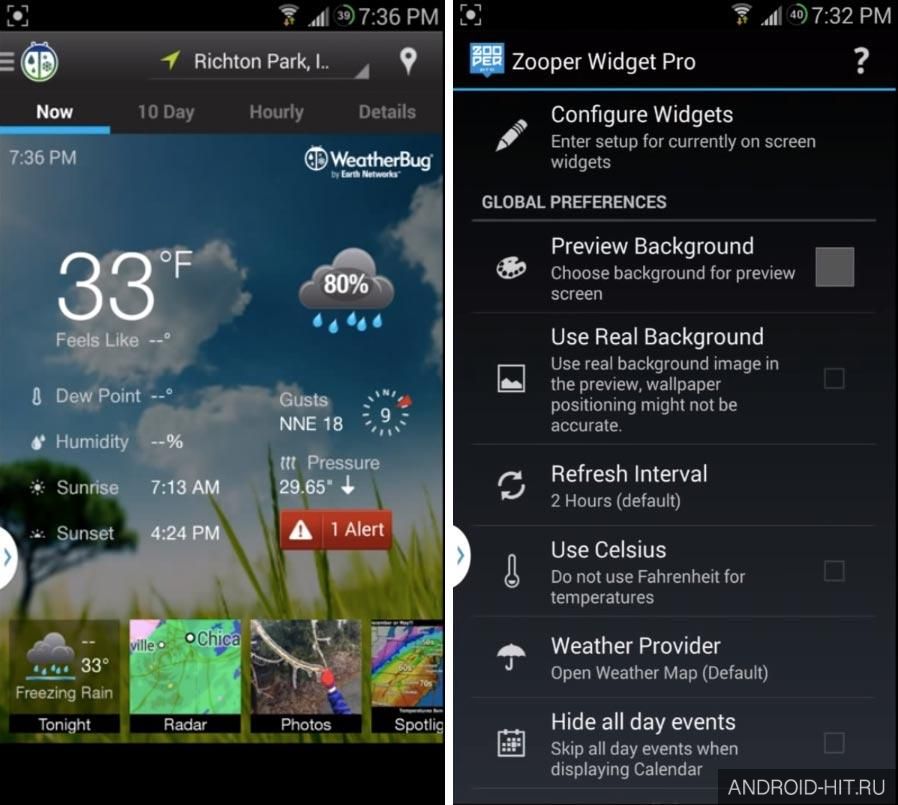 Скриншот Zooper Widget на андроид Скриншот Zooper Widget на андроид