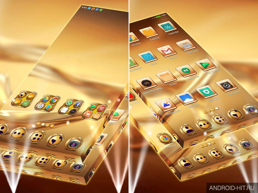 Скриншот Golden theme launcher на андроид Скриншот Golden theme launcher на андроид