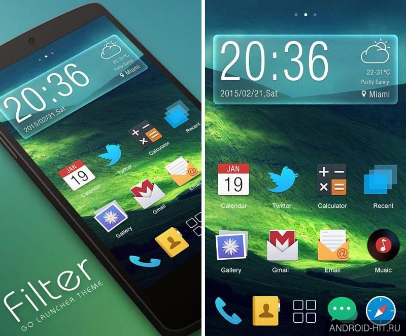 Скриншот Filter GO Launcher Theme на андроид
