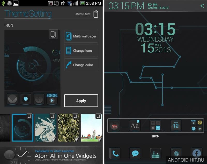 Скриншот IRON Atom theme на андроид