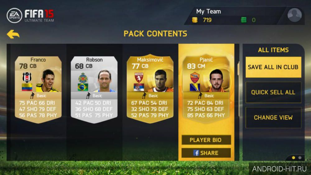 Скриншот FIFA 15 Ultimate Team на андроид