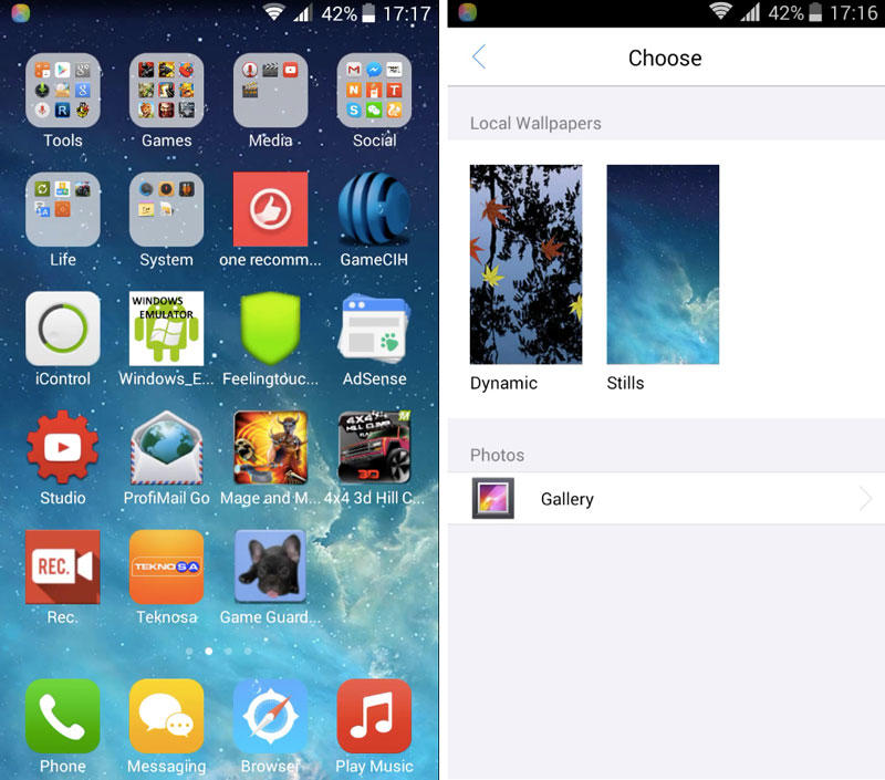 Скриншот One Launcher (iOS 8 HD Retina Theme) на андроид