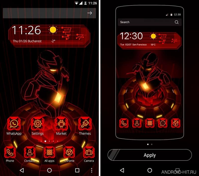 Скриншот Red Iron Hero 3D Theme на андроид Скриншот Red Iron Hero 3D Theme на андроид