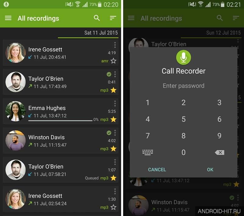 Скриншот Call Recorder на андроид