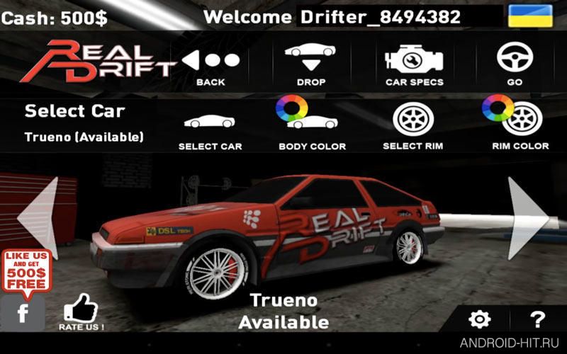Скриншот Real Drift Car Racing на андроид Скриншот Real Drift Car Racing на андроид