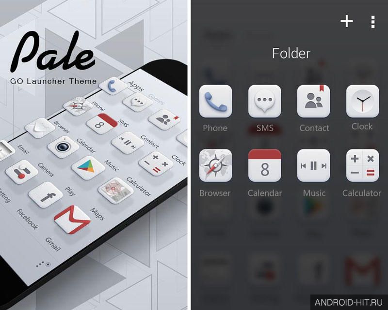 Скриншот Pale GO Launcher Theme на андроид