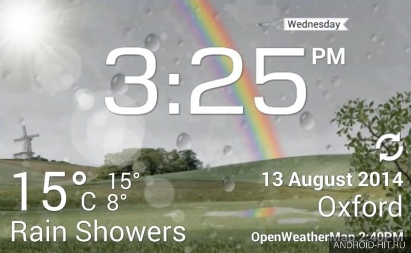 Скриншот Animated Weather Widget & Clock на андроид