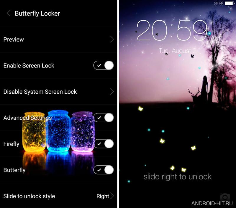 Скриншот Butterfly locksreen на андроид