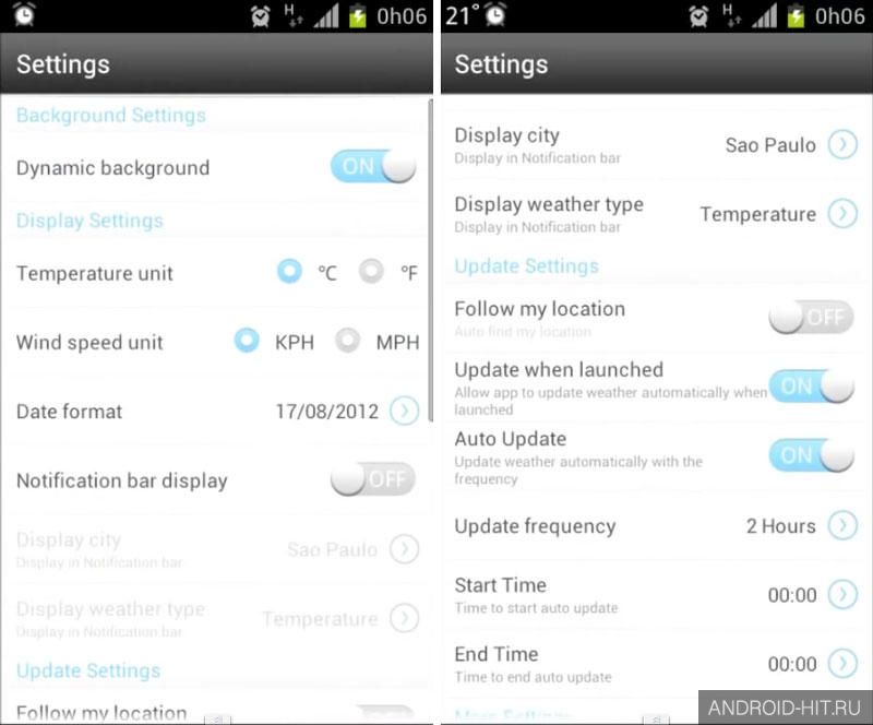 Скриншот GO Weather EX на андроид