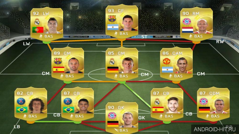 Скриншот FIFA 15 Ultimate Team на андроид