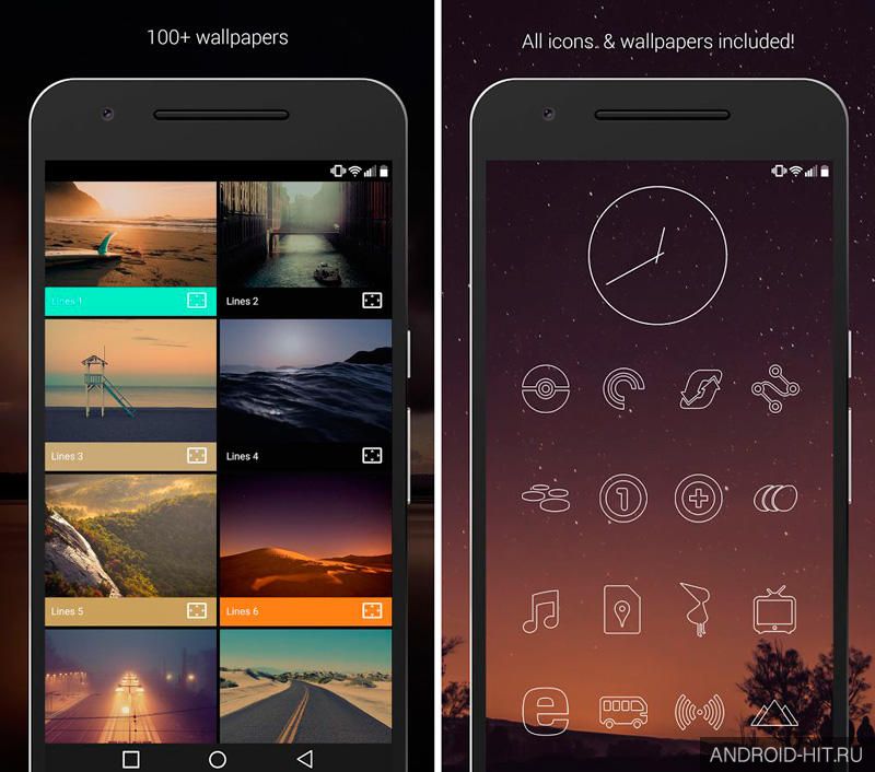 Скриншот Линии Free - Icon Pack на андроид