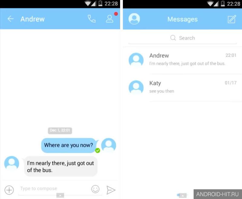 Скриншот GO SMS Pro на андроид