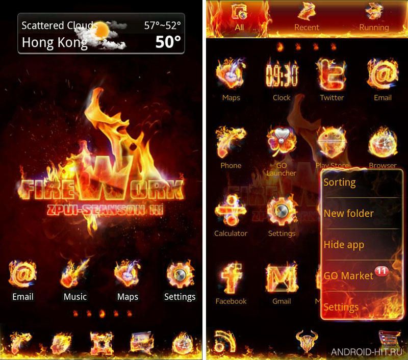 Скриншот Firework GO launcherEX Theme на андроид Скриншот Firework GO launcherEX Theme на андроид
