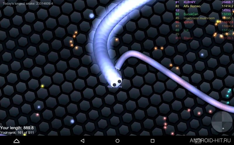 Скриншот slither.io на андроид