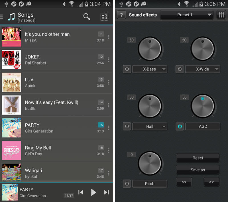 Скриншот jetAudio Music Player на андроид