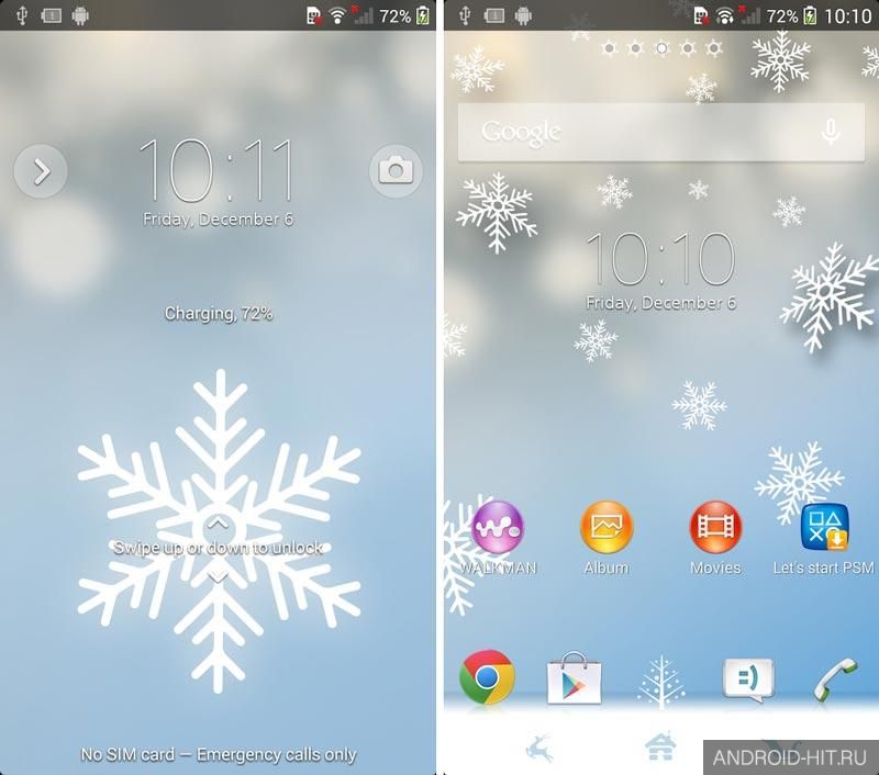 Скриншот Xperia Winter Snow на андроид