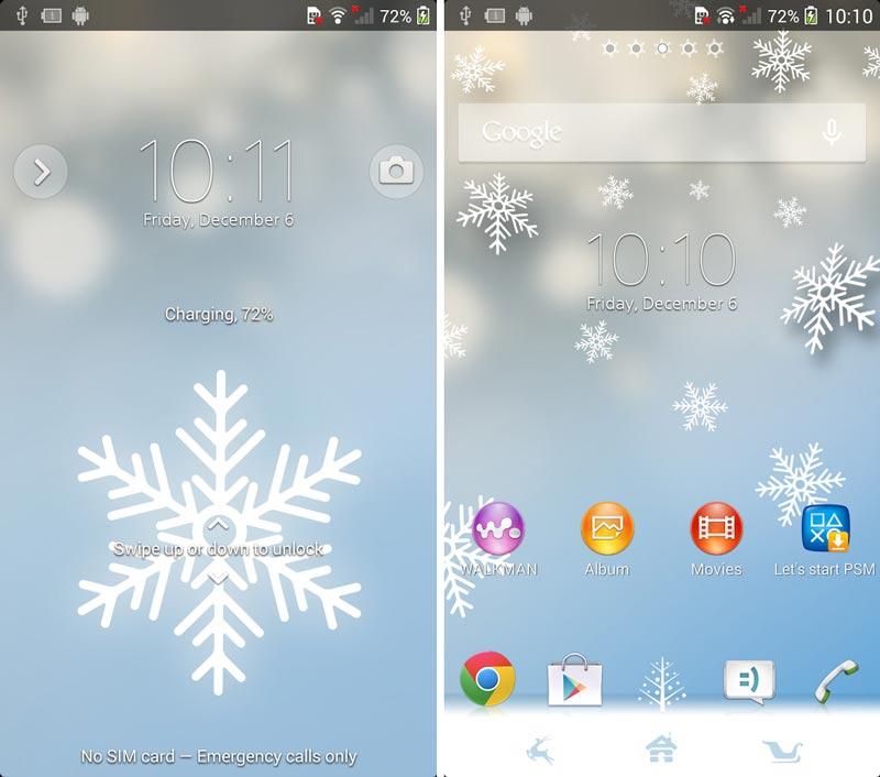 Скриншот Xperia Winter Snow на андроид