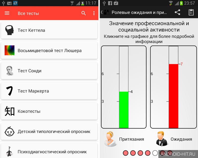 Скриншот Псиxoлогические тесты на андроид