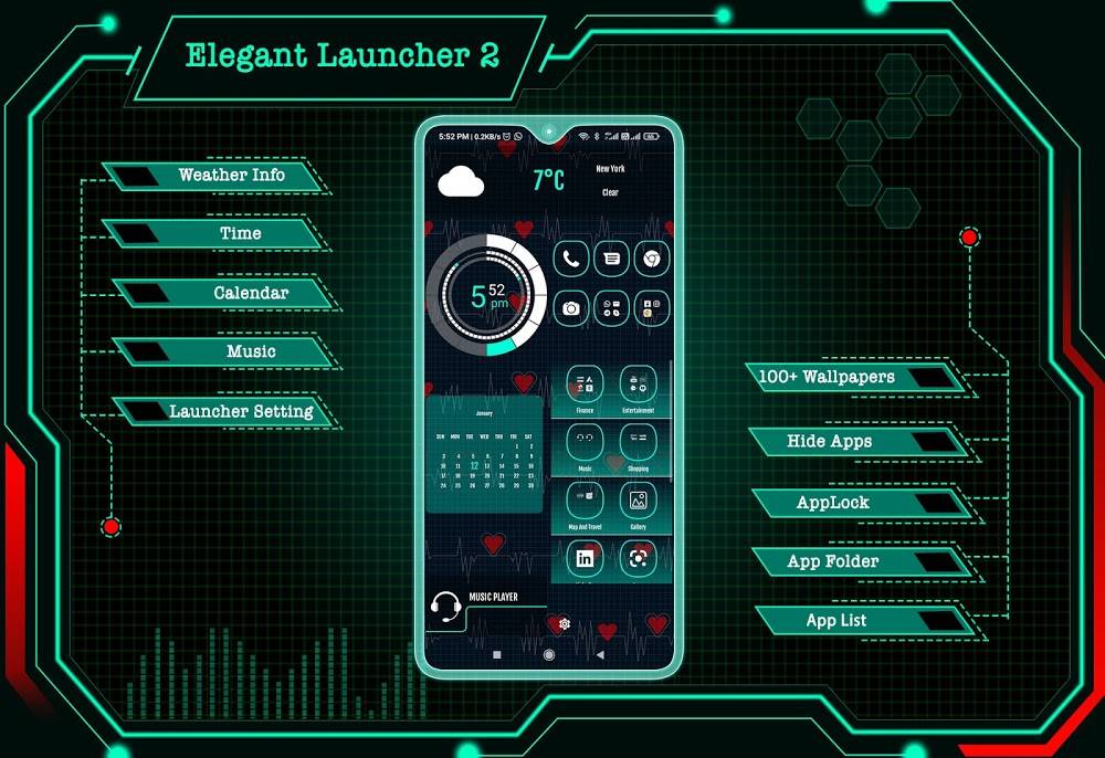 Скриншот Elegant Launcher 2 на андроид