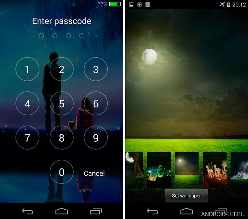 Скриншот Fireflies lockscreen на андроид