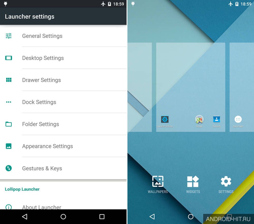 Скриншот Lollipop Launcher на андроид