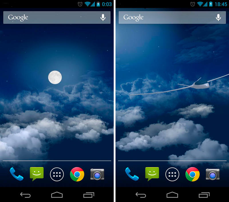 Скриншот Полёт в облаках 3D живые обои на андроид