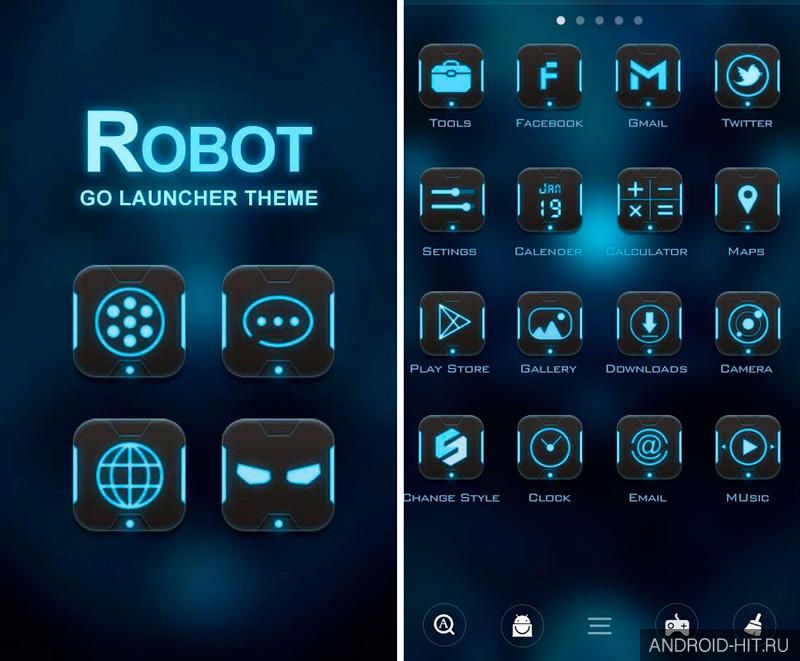 Скриншот Robot 2 In 1 Theme на андроид Скриншот Robot 2 In 1 Theme на андроид